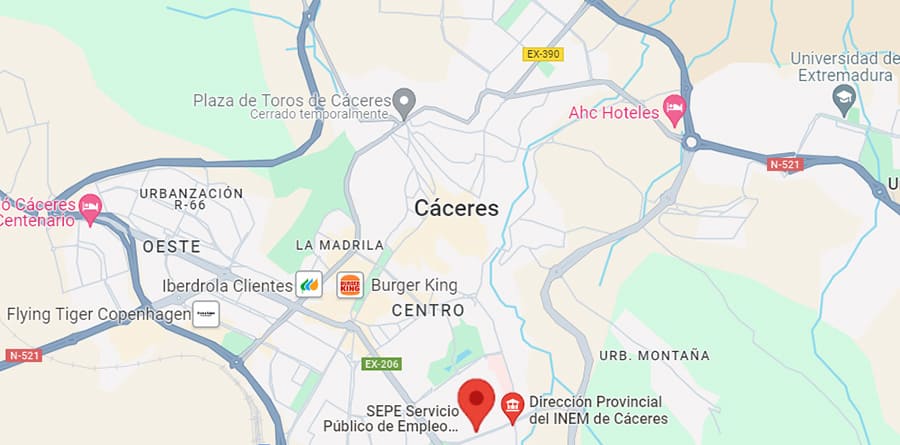 oficinas sepe-inem CÁCERES